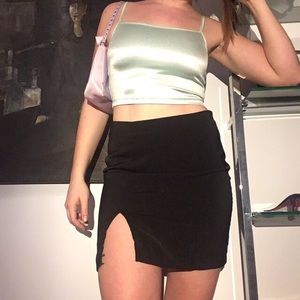 Sexy Black Slit Skirt